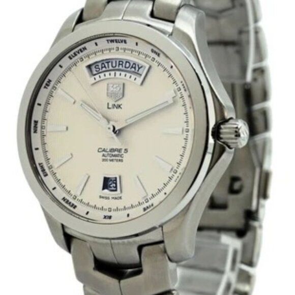 Tag Heuer 42mm Men\'s LINK Automatic Calibre 5 White Dial SS Watch! Ref: WJF2011! main image 7